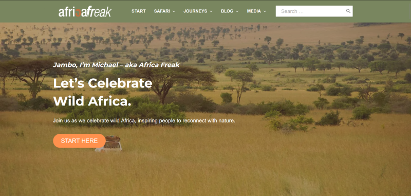 Africa Freak travel website developed by Kwalsys