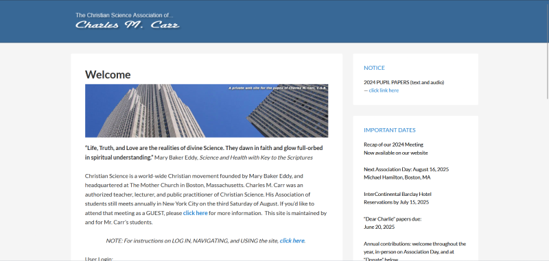 Christian Science Association website developed by Kwalsys