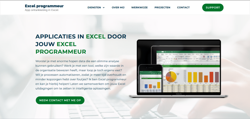 Excel Programmeur website developed by Kwalsys