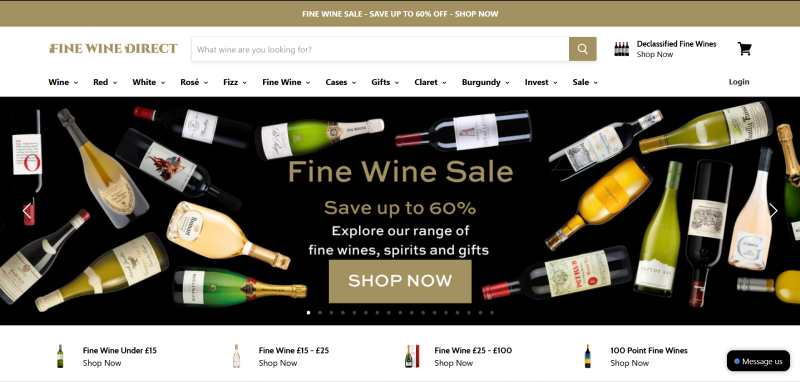 Fine Wine Direct WooCommerce store developed by Kwalsys
