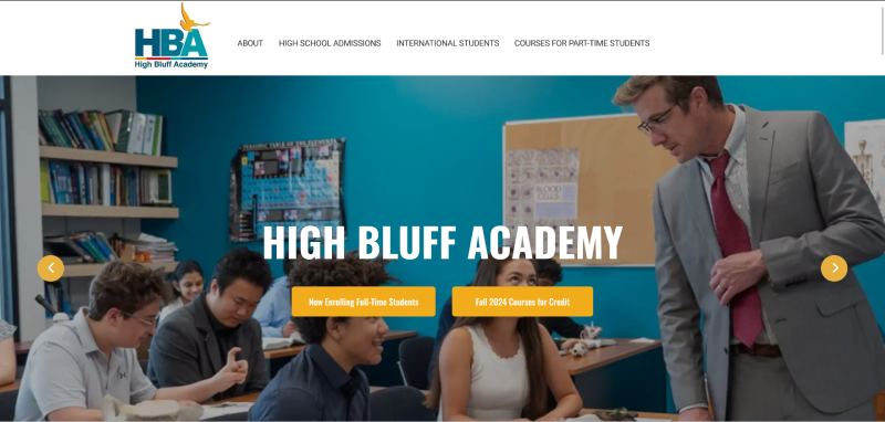 High Bluff Academy education website developed by Kwalsys