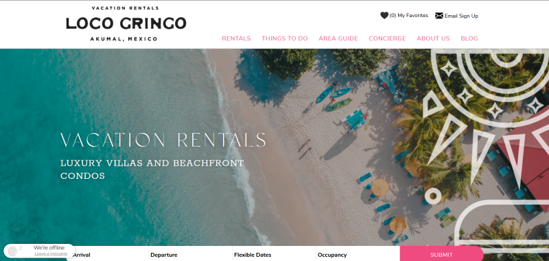 Loco Gringo travel website developed by Kwalsys