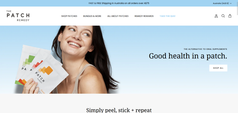 The Patch Remedy WooCommerce store developed by Kwalsys